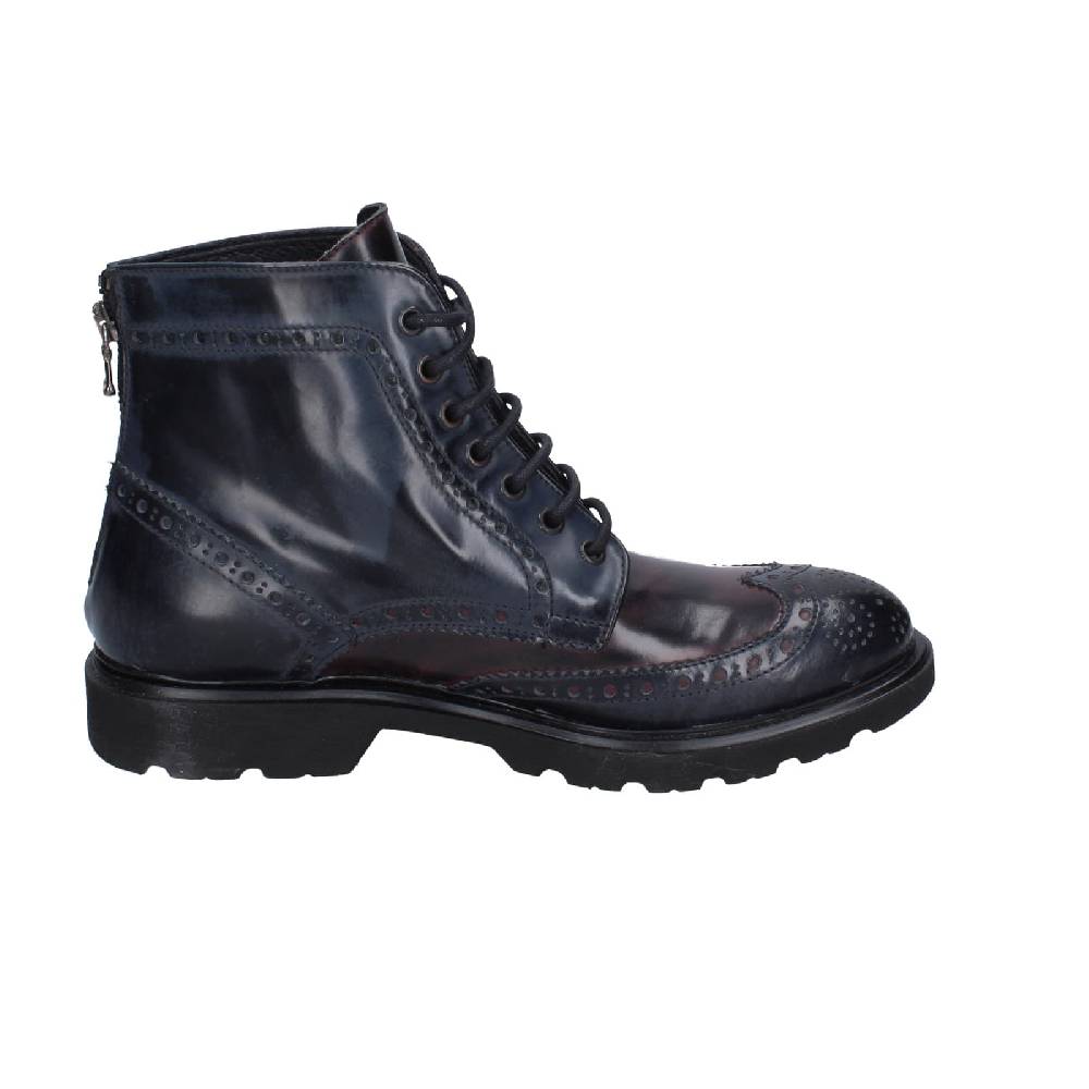 scarpe uomo EVEET stivaletti blu pelle sintetica bordeaux EZ141 Saldi