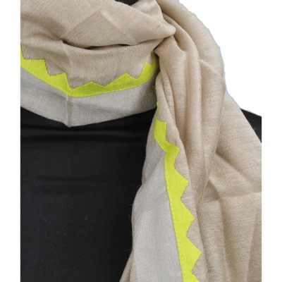 pareo donna NALI' beige seta verde AF445 Saldi Di Fabbrica