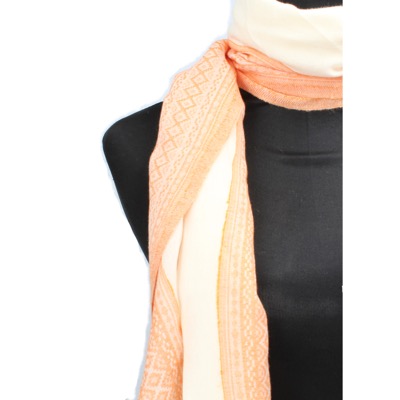 pareo donna NALI' bianco cotone arancione AF447 Vendite Flash