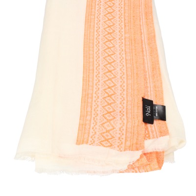 pareo donna NALI' bianco cotone arancione AF447 Vendite Flash