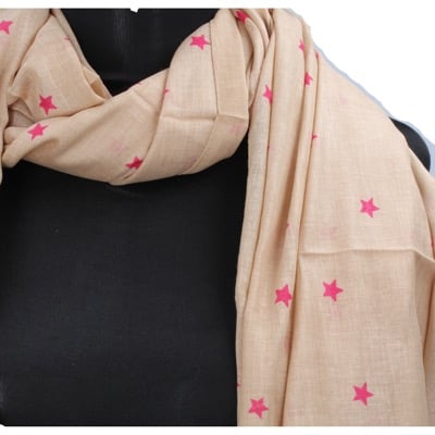 pareo donna NALI' beige cotone rosa AF424 2025