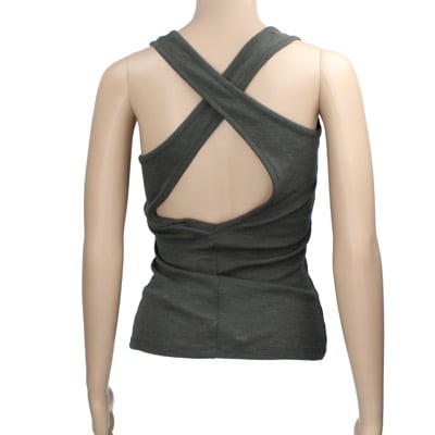 top canotta donna SUOLì 40 verde scuro tessuto AN662 Vendita