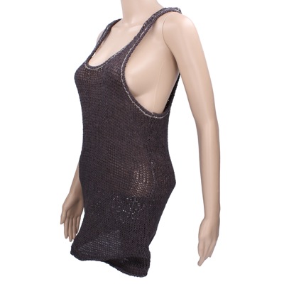 canotta vestito donna INHABIT XS grigio cotone AN675 Qualità Garantita
