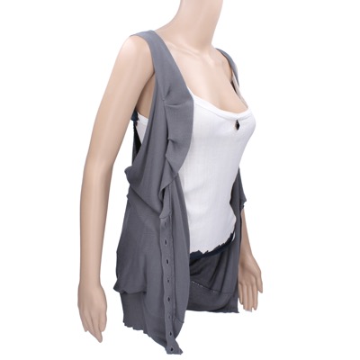 gilet cardigan donna ANNARITA N. tg. S grigio cotone AK195 Consegna Veloce