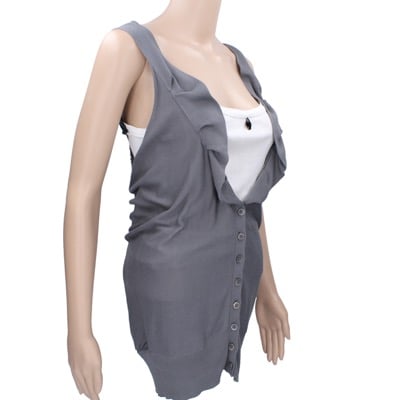 gilet cardigan donna ANNARITA N. tg. S grigio cotone AK195 Consegna Veloce