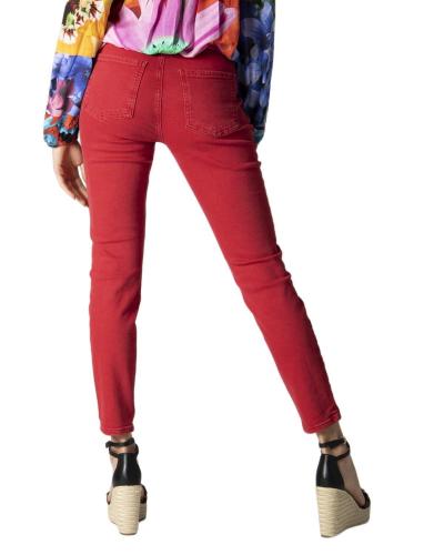 pantaloni donna DESIGUAL 44 rosso cotone CZ38 Online