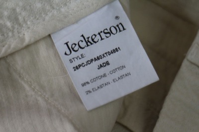 pantaloni donna JECKERSON 30 bianco crema cotone AS276 Italy