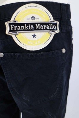 pantaloni donna FRANKIE MORELLO 33 nero cotone AM382 Qualità