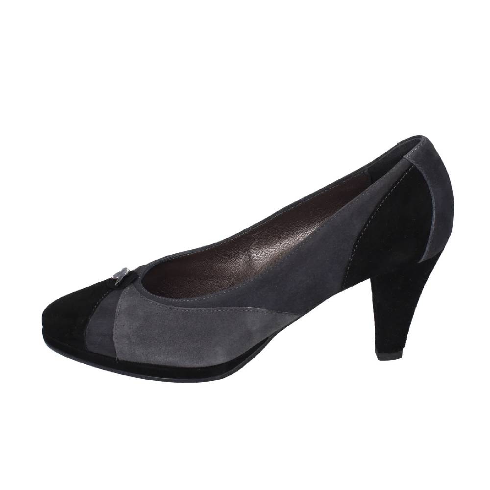 scarpe donna CONFORT decollete nero camoscio grigio EZ369 Prezzo Ridotto