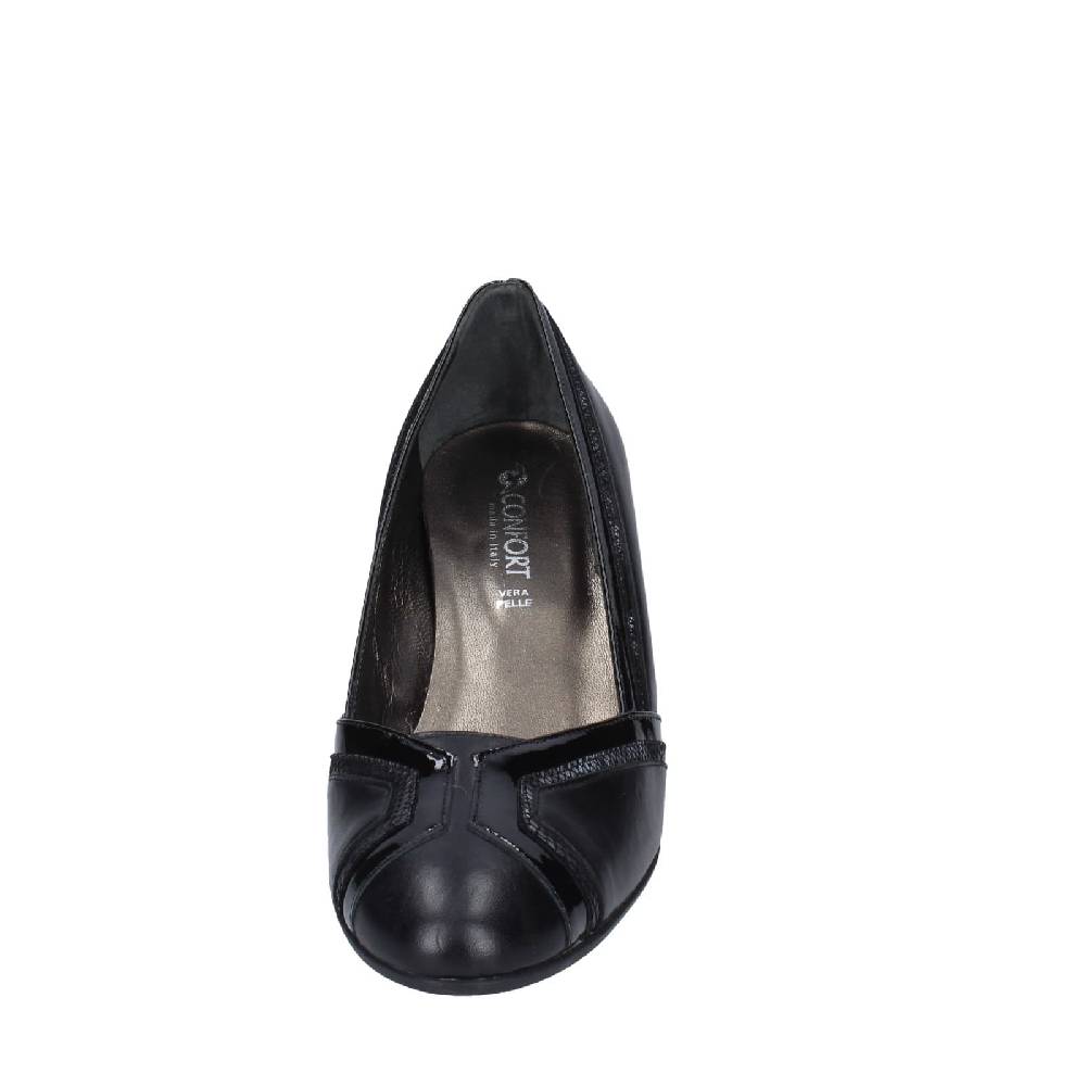 scarpe donna CONFORT decollete nero pelle vernice EZ371 Convenienza