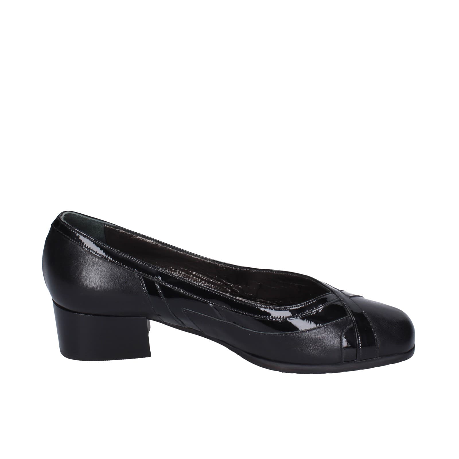 scarpe donna CONFORT decollete nero pelle vernice EZ411 Presa