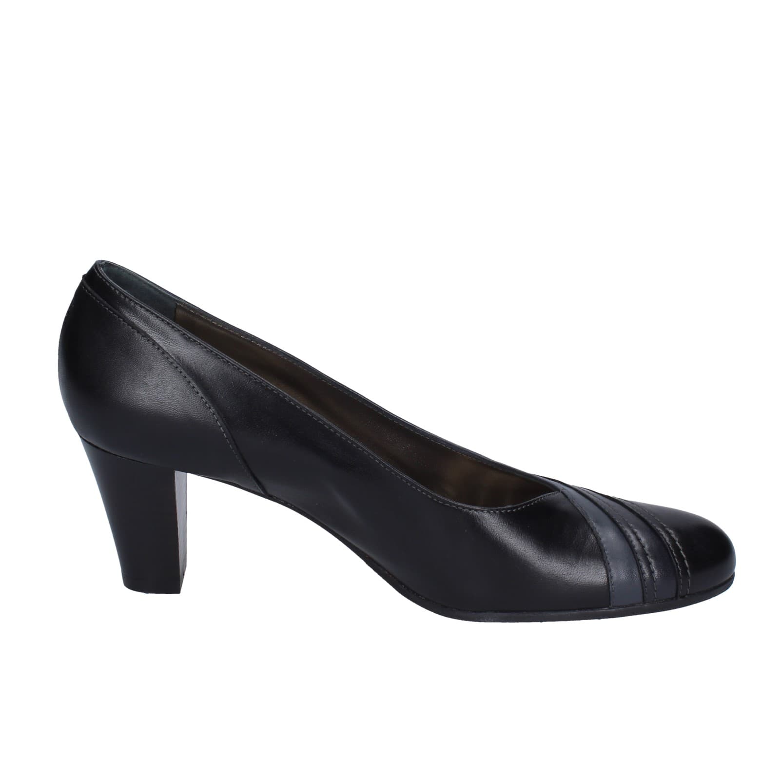 scarpe donna CONFORT decollete grigio pelle nero EZ395 Outlet