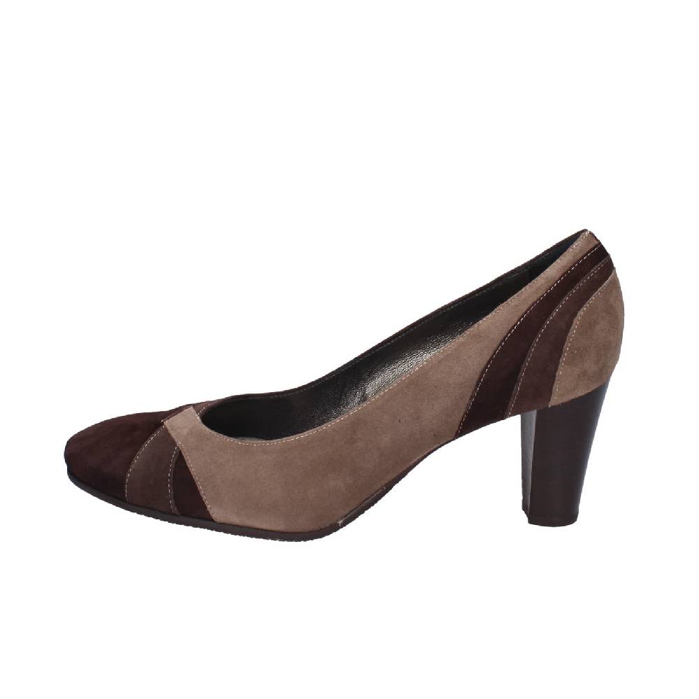 scarpe donna CONFORT decollete marrone camoscio EZ415 In Vendita