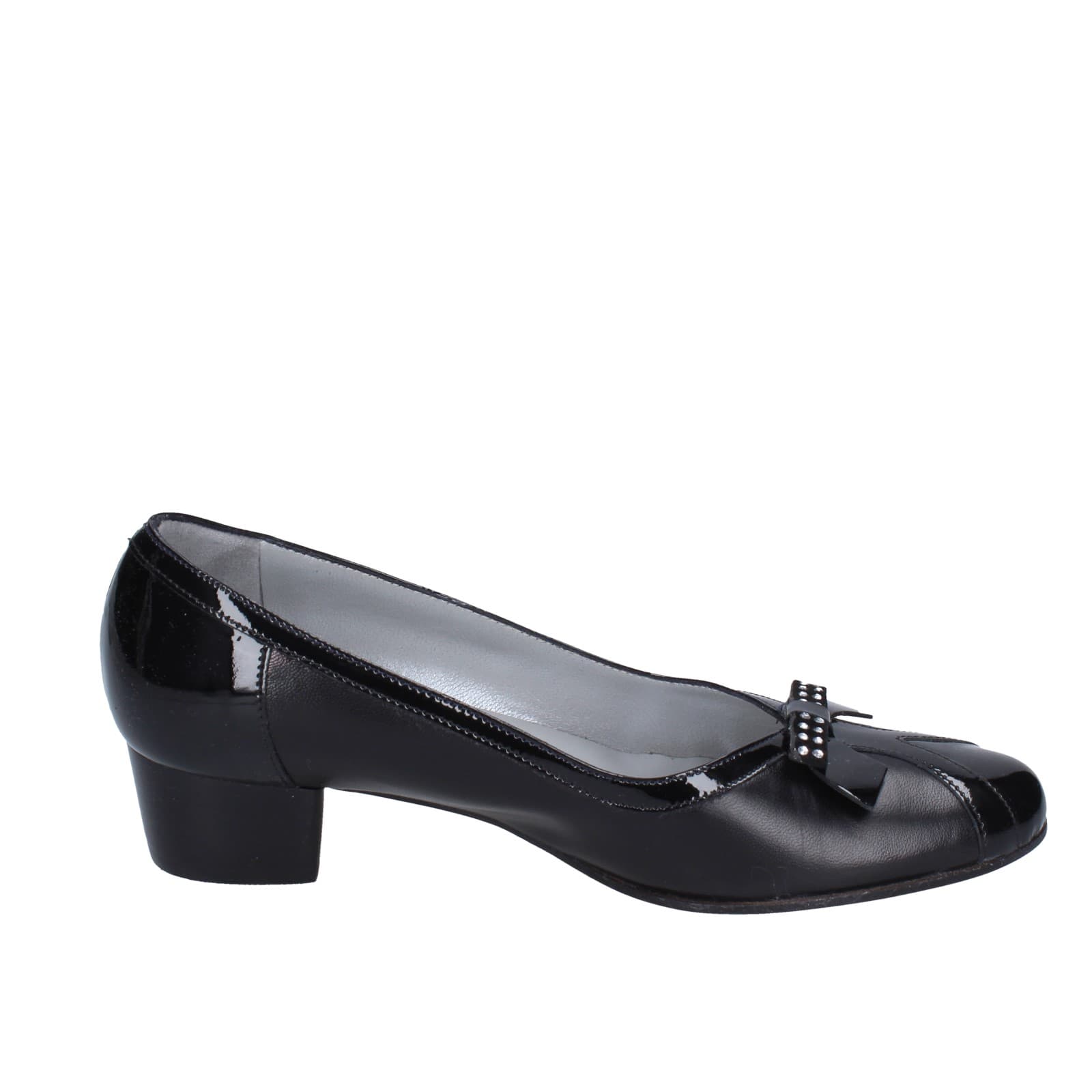 scarpe donna CONFORT decollete nero pelle vernice EZ398 Saldi