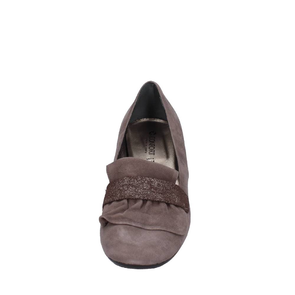 scarpe donna CONFORT decollete marrone camoscio EZ399 Offerte