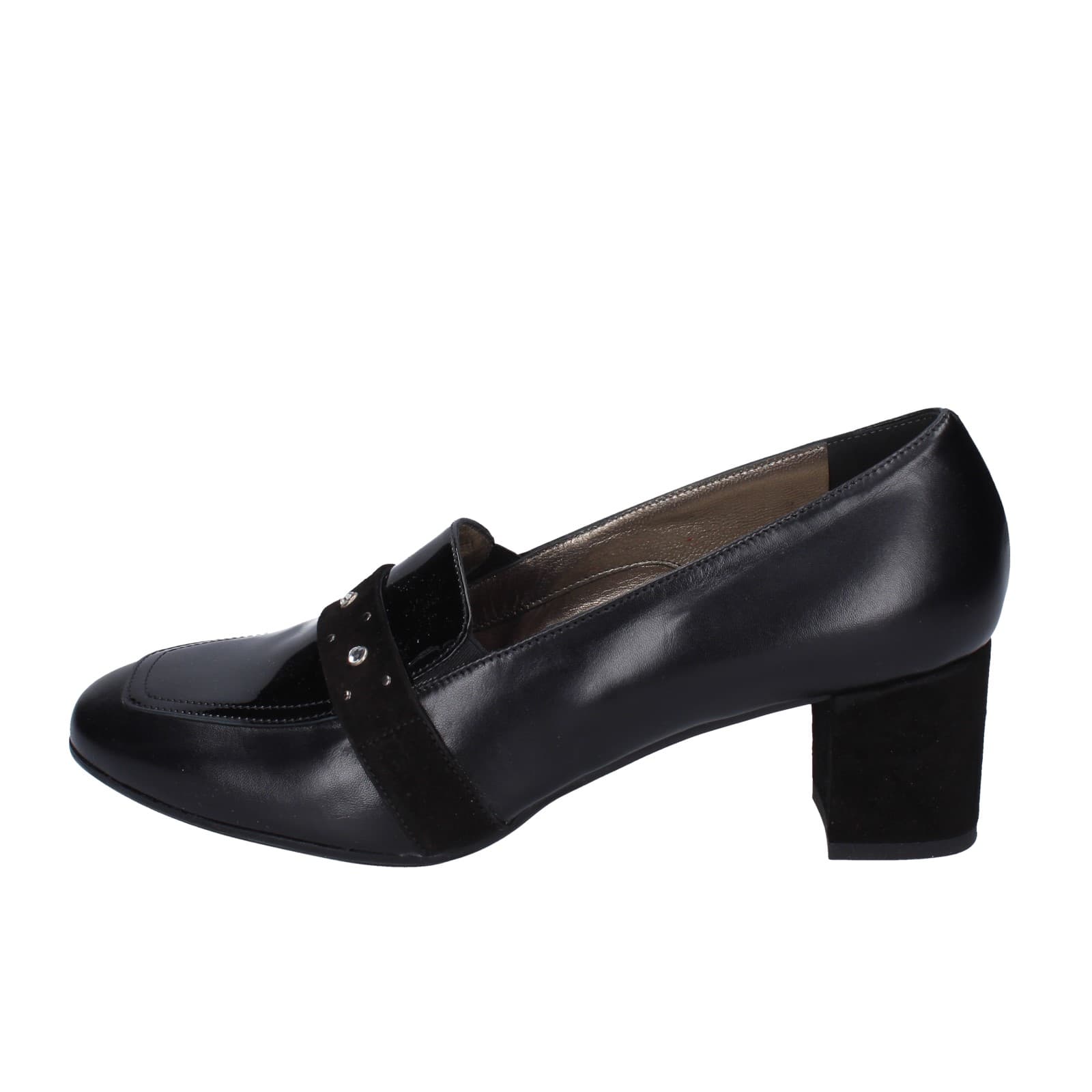 scarpe donna CONFORT decollete nero pelle vernice EZ410 Vendita Calda
