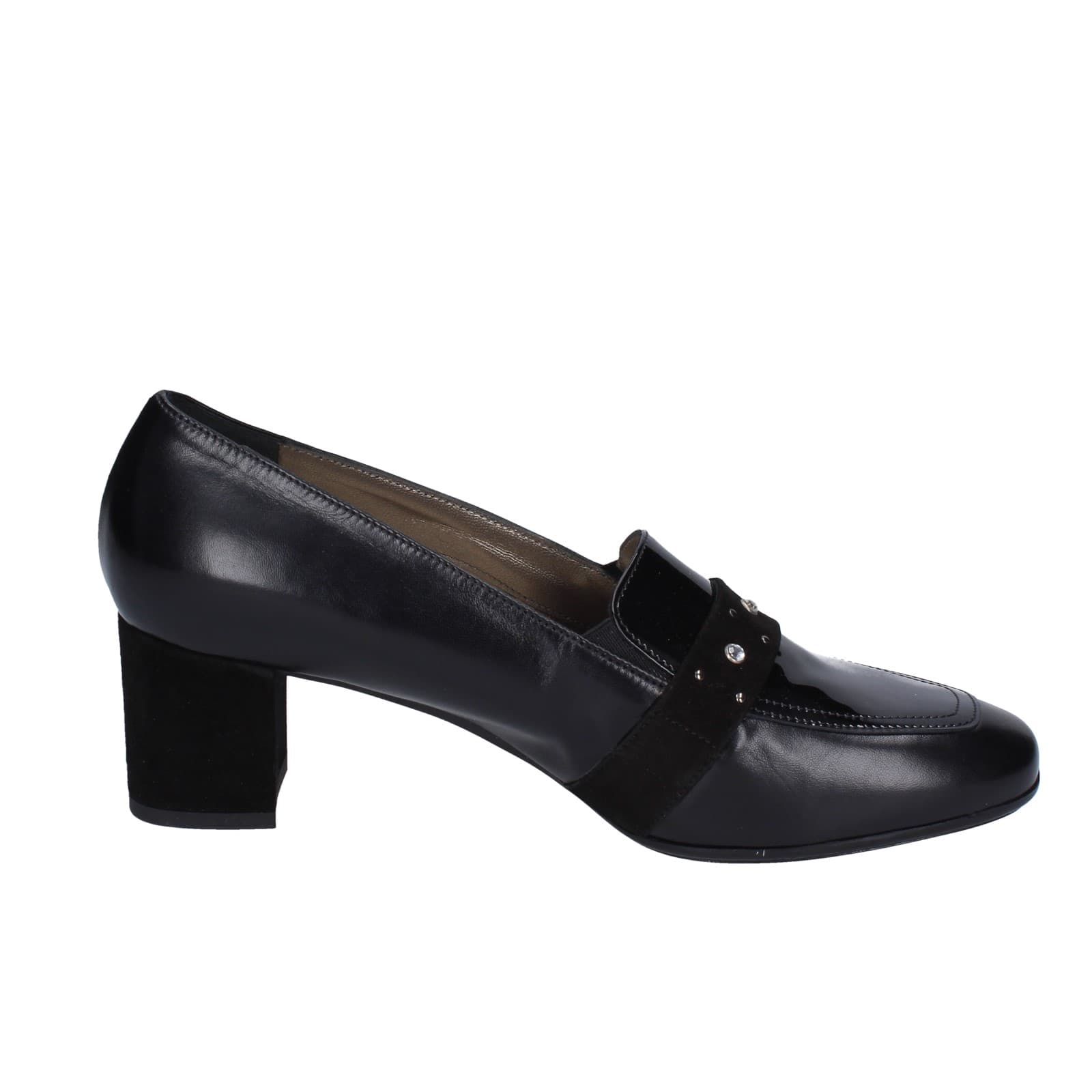 scarpe donna CONFORT decollete nero pelle vernice EZ410 Vendita Calda