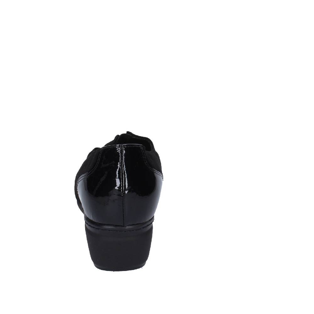scarpe donna CONFORT decollete nero vernice camoscio EZ330 Saldi Di Fabbrica