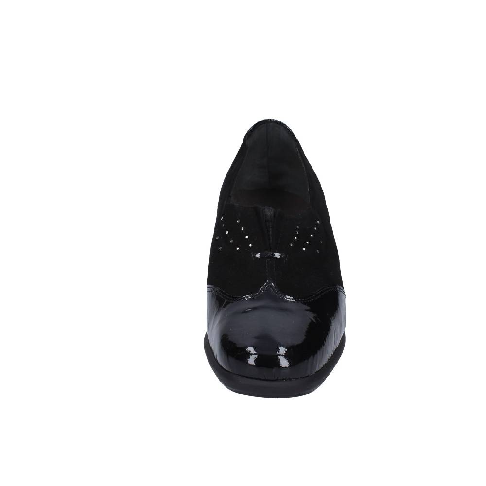 scarpe donna CONFORT decollete nero vernice camoscio EZ330 Saldi Di Fabbrica