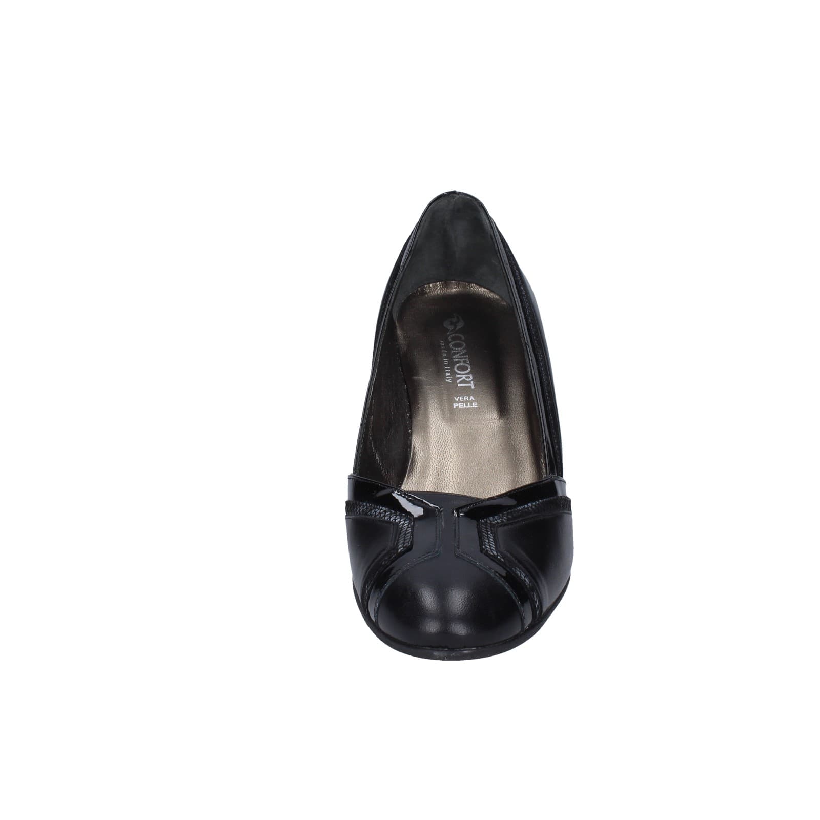 scarpe donna CONFORT decollete nero pelle vernice EZ332 Vendite Flash