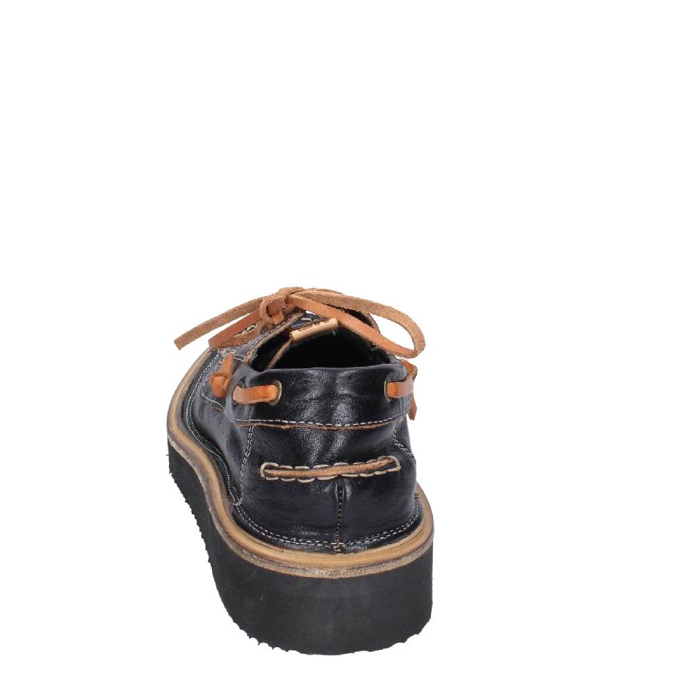 scarpe donna MOMA mocassini nero pelle EY598 In Saldo