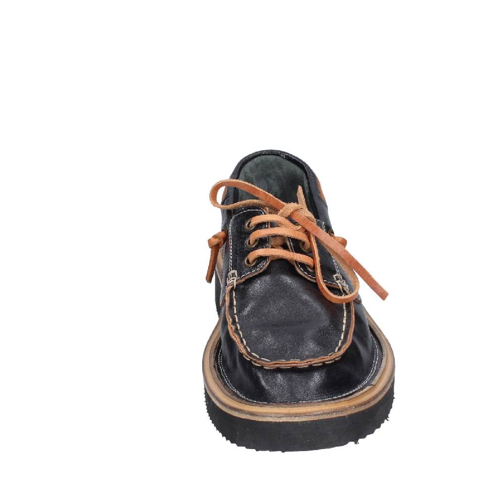 scarpe donna MOMA mocassini nero pelle EY598 In Saldo