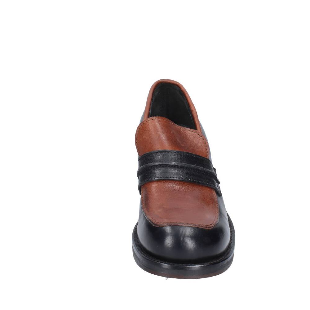 scarpe donna MOMA mocassini marrone pelle nero 72304E EY559 2025