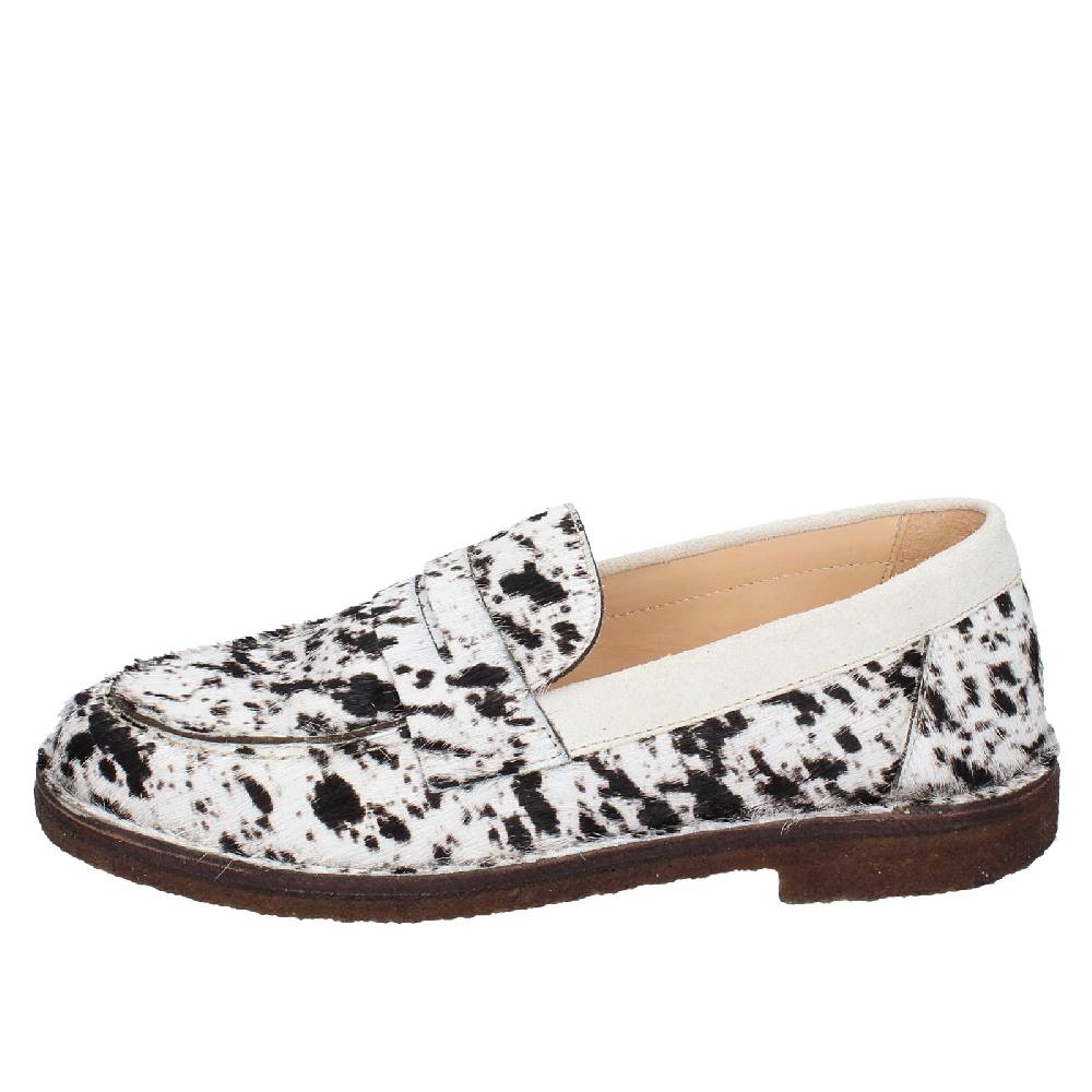 scarpe donna ASTORFLEX mocassini bianco cavallino nero camoscio EY780 Nuovo