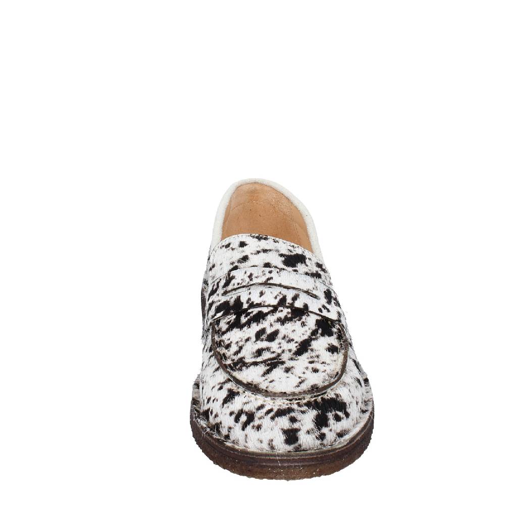 scarpe donna ASTORFLEX mocassini bianco cavallino nero camoscio EY780 Nuovo