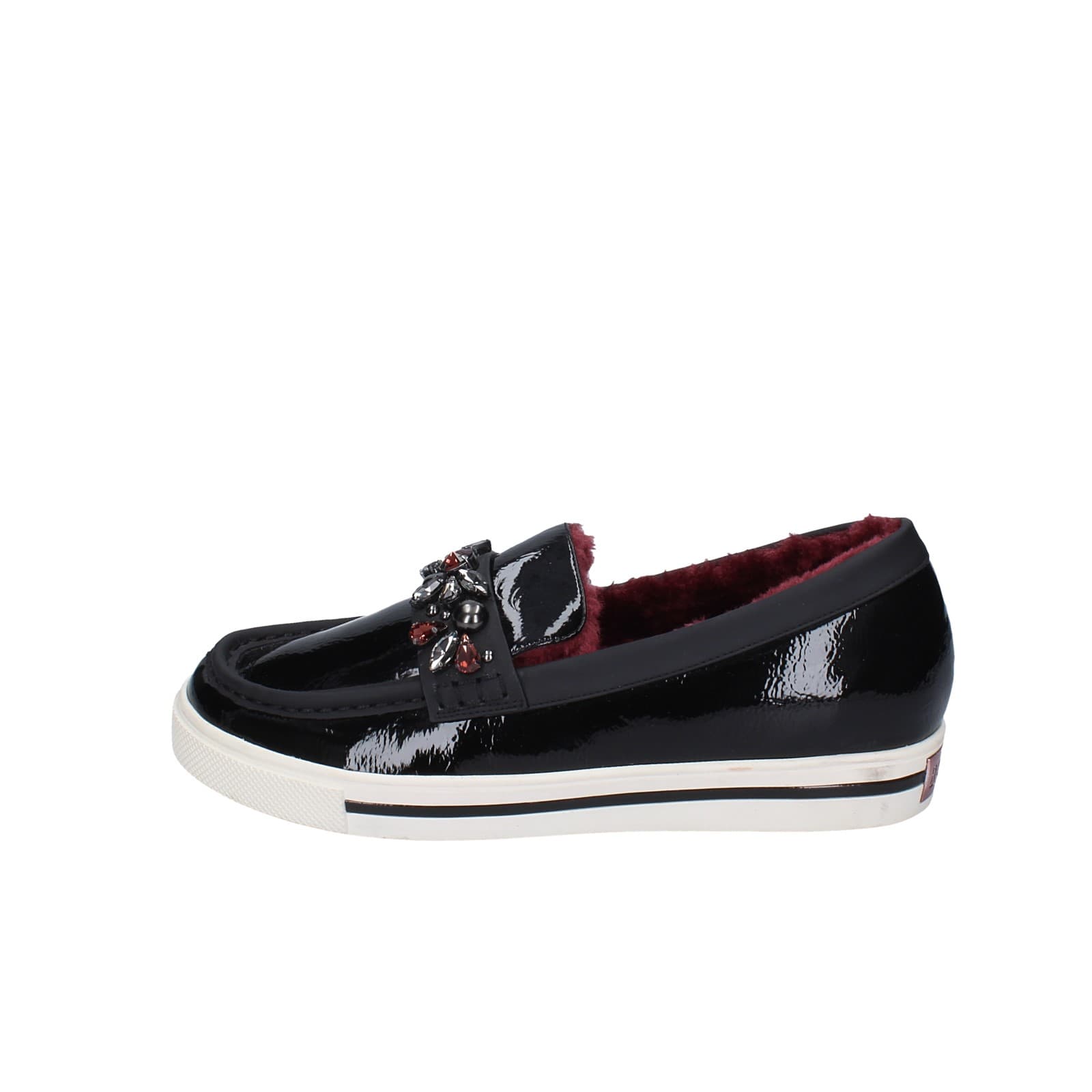 scarpe donna LUCIANO BARACHINI mocassini nero vernice EY169 Promozione Limitata