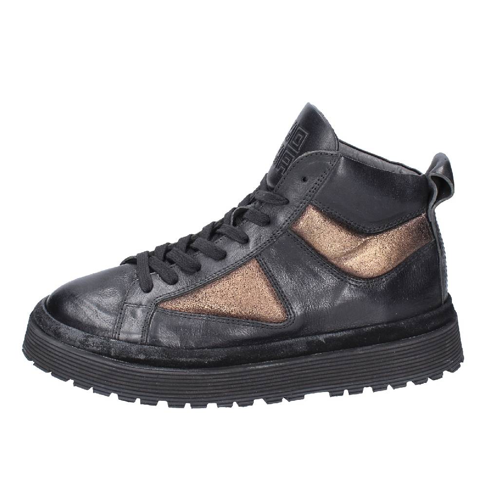 scarpe donna MOMA sneakers nero pelle bronzo 1BW316 EY622 Novità