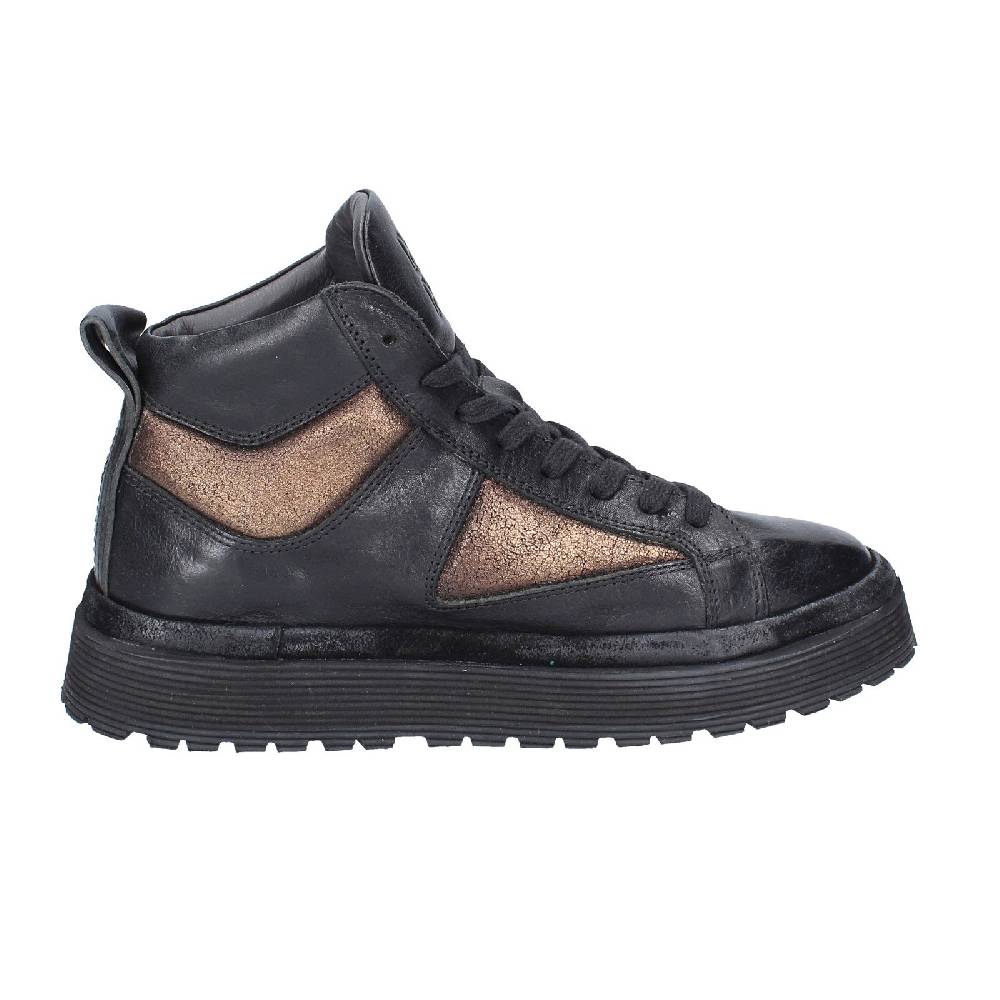 scarpe donna MOMA sneakers nero pelle bronzo 1BW316 EY622 Novità