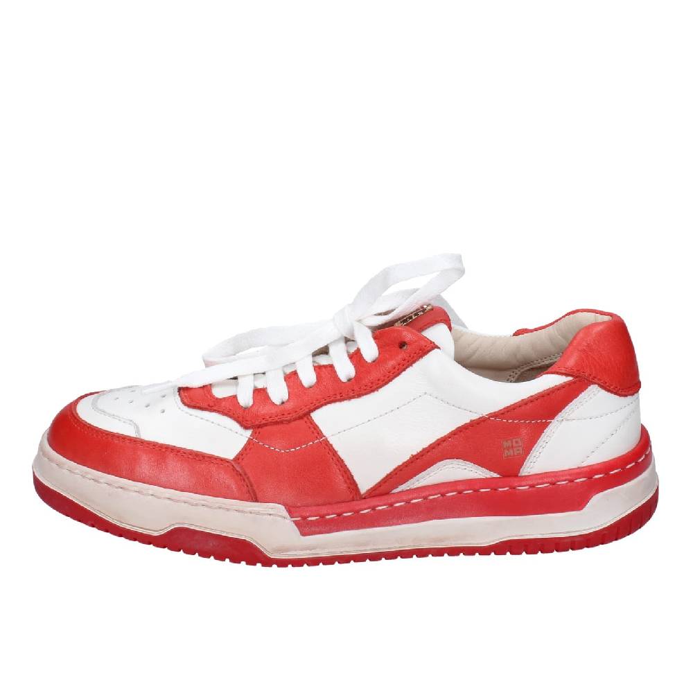 scarpe donna MOMA sneakers bianco pelle rosa EY593 Online