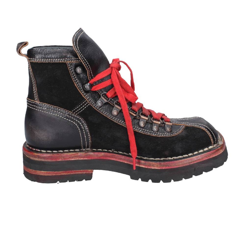 scarpe donna MOMA stivaletti nero pelle camoscio 81301B EY563 Nuova