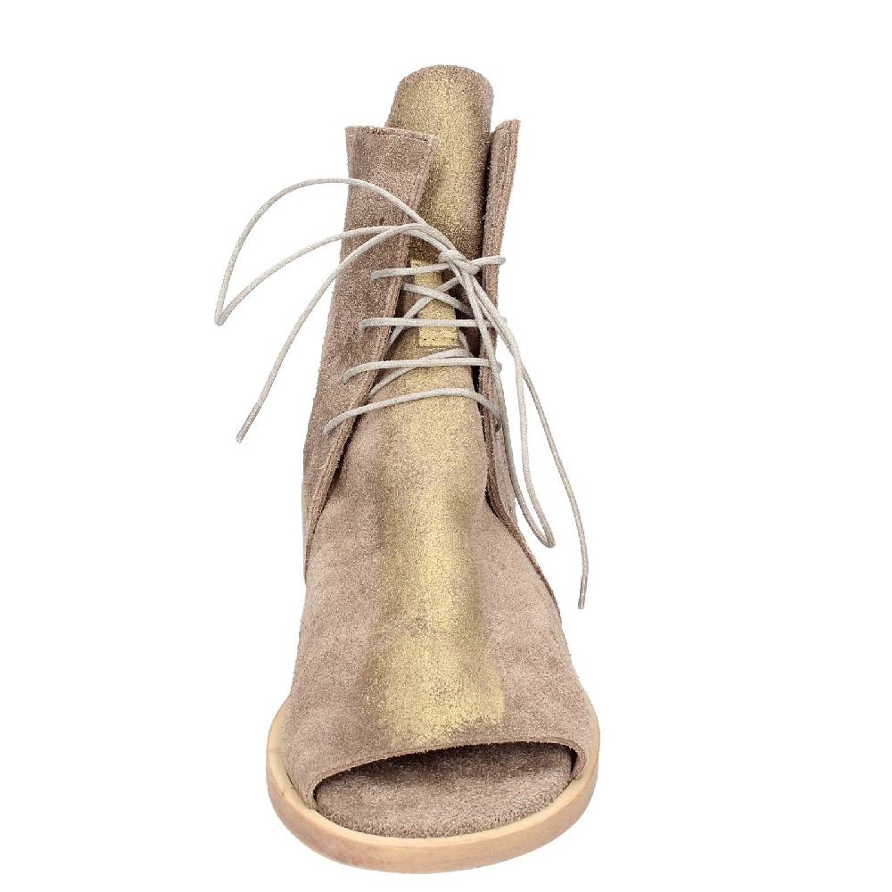scarpe donna MOMA stivaletti marrone camoscio oro 35402I VINTAGE EX443 Moda