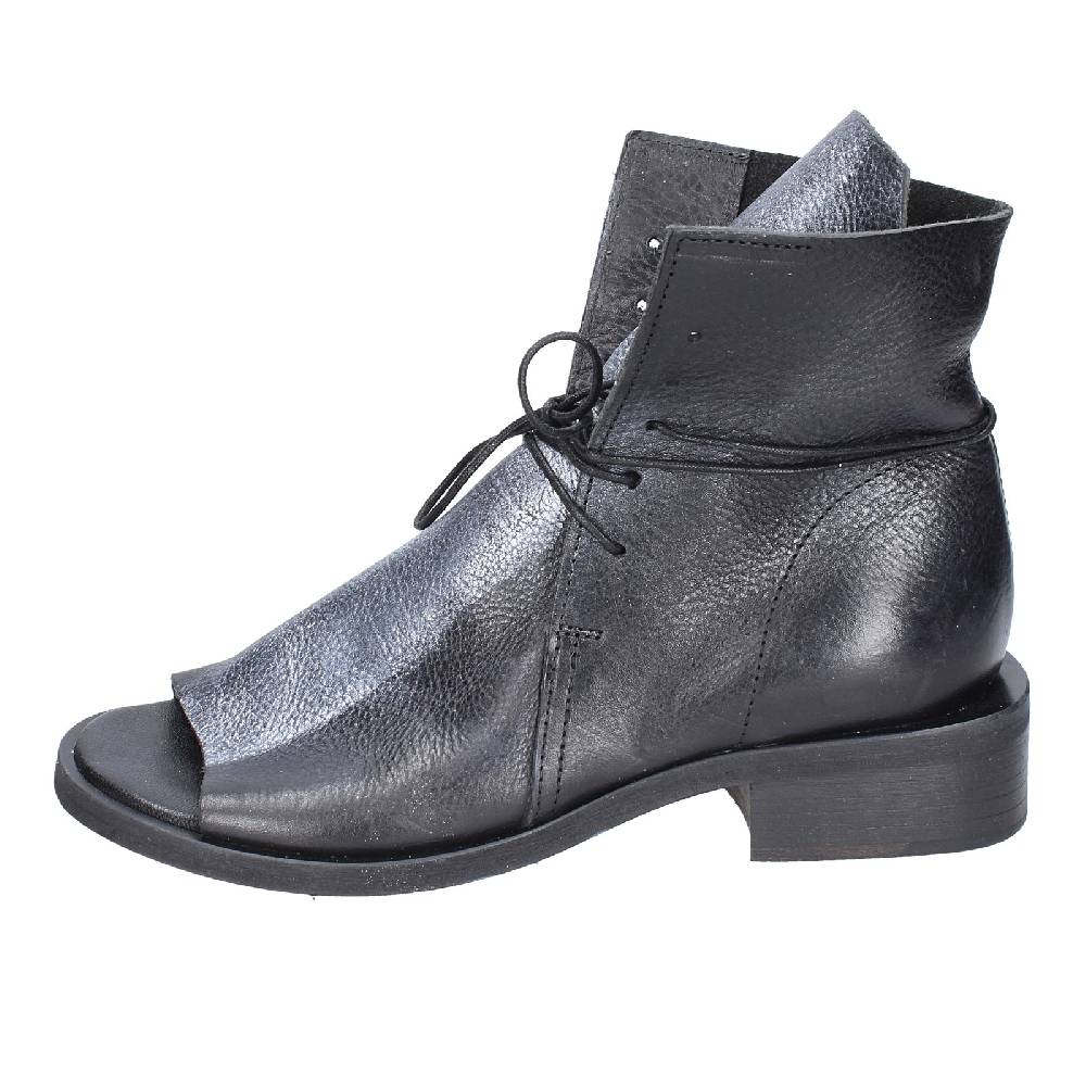 scarpe donna MOMA stivaletti nero pelle argento 35402I VINTAGE EX398 Ultimo giorno