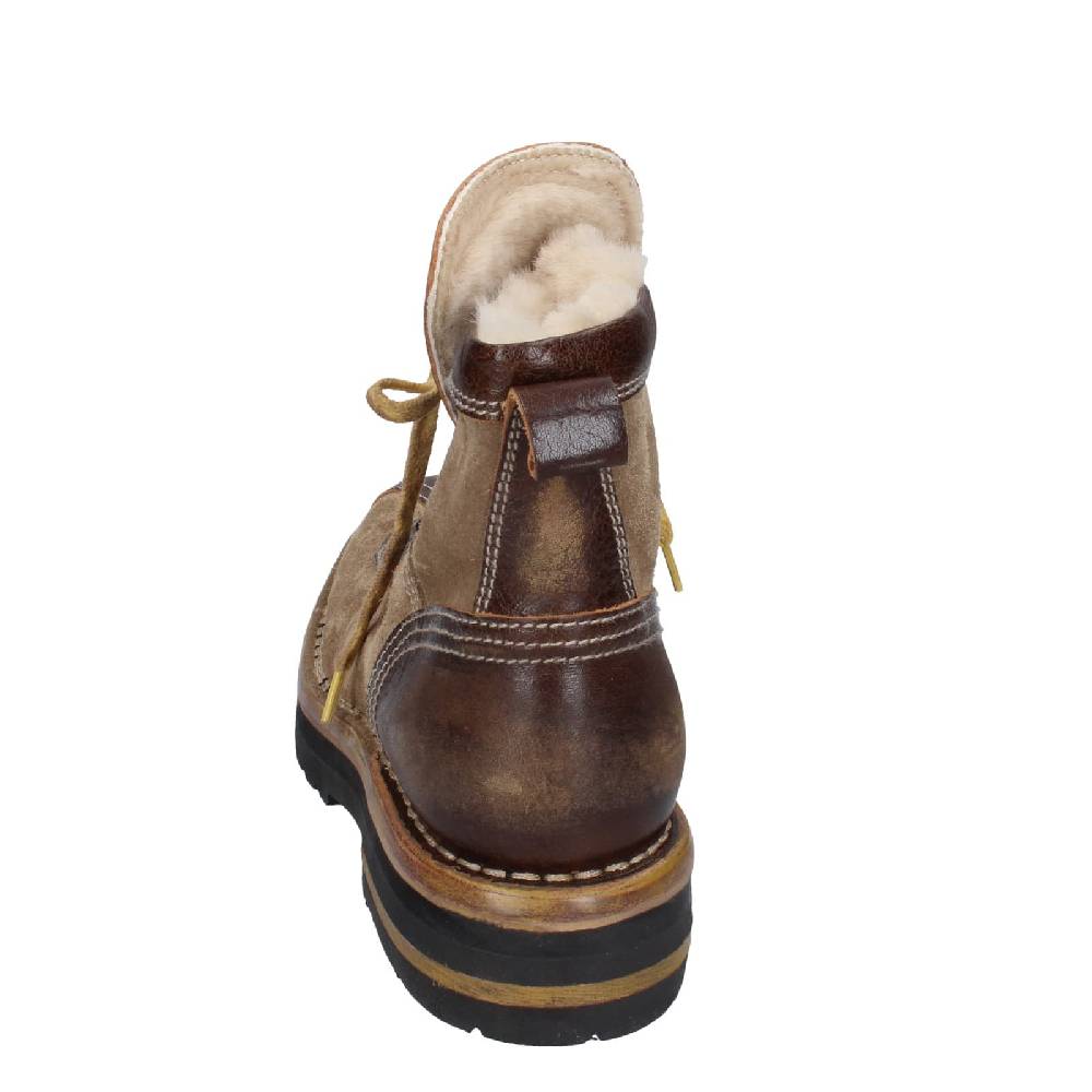 scarpe donna MOMA stivaletti marrone camoscio beige pelle 81301B EY576 Super sconto