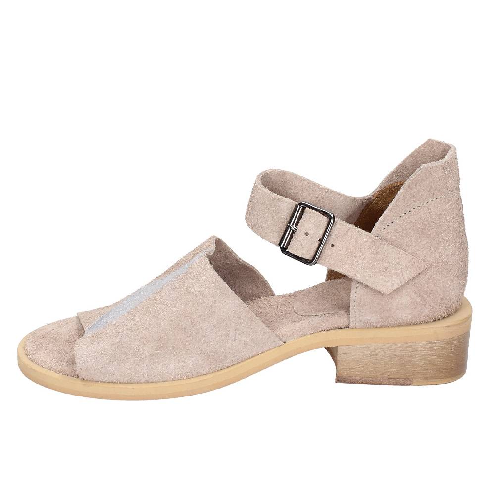 scarpe donna MOMA sandali beige camoscio argento 35403G VINTAGE EX453 Qualità Garantita