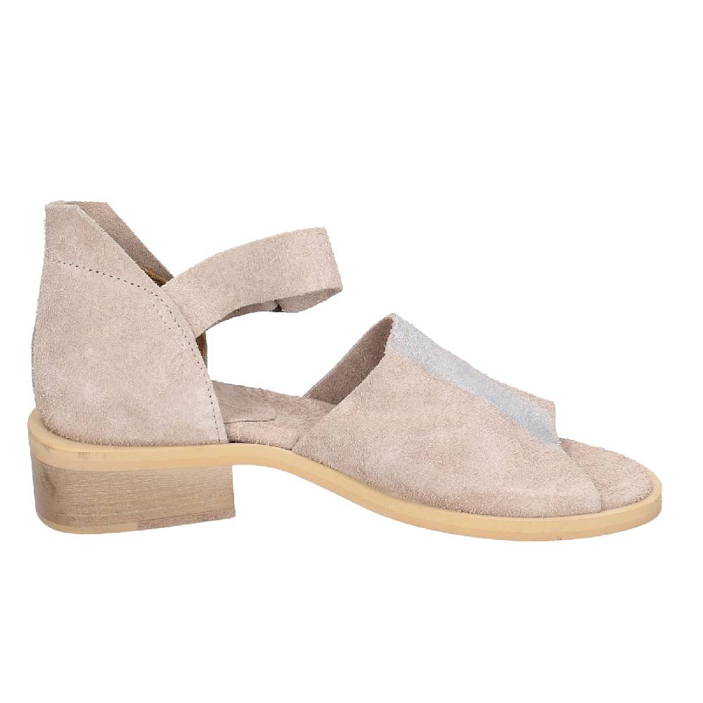 scarpe donna MOMA sandali beige camoscio argento 35403G VINTAGE EX453 Qualità Garantita