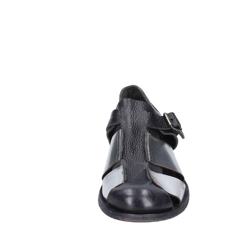 scarpe donna MOMA sandali nero pelle argento 40401G VINTAGE EX410 Shopping Online