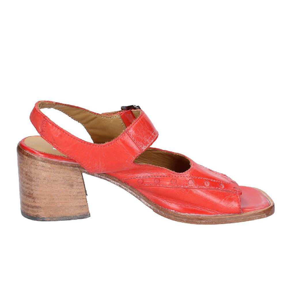 scarpe donna MOMA sandali rosso pelle 46404G VINTAGE EX450 Prezzo Ridotto
