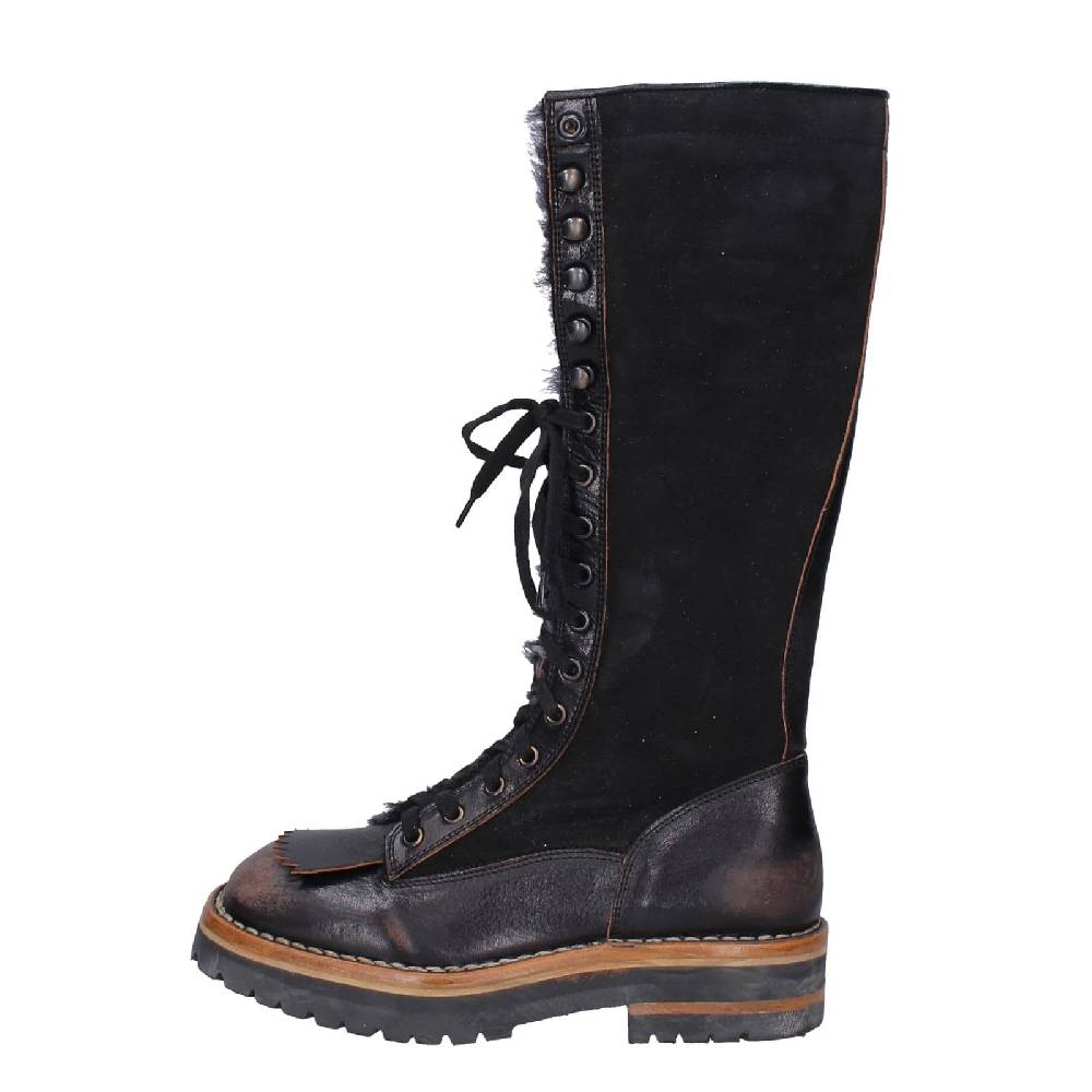 scarpe donna MOMA stivali nero camoscio pelle 81304D-VADO EY495 Offerte