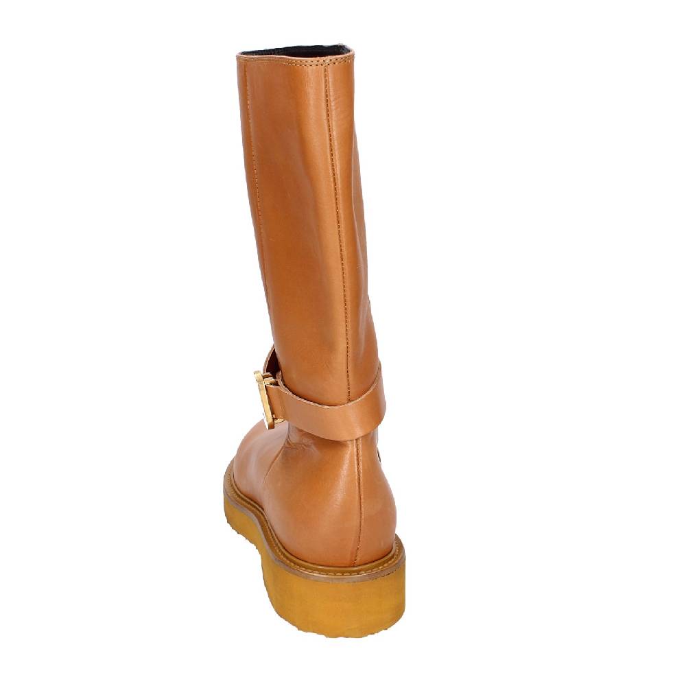 scarpe donna CARMENS stivali marrone pelle EX153 Fino Al -60%