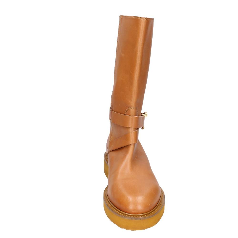 scarpe donna CARMENS stivali marrone pelle EX153 Fino Al -60%