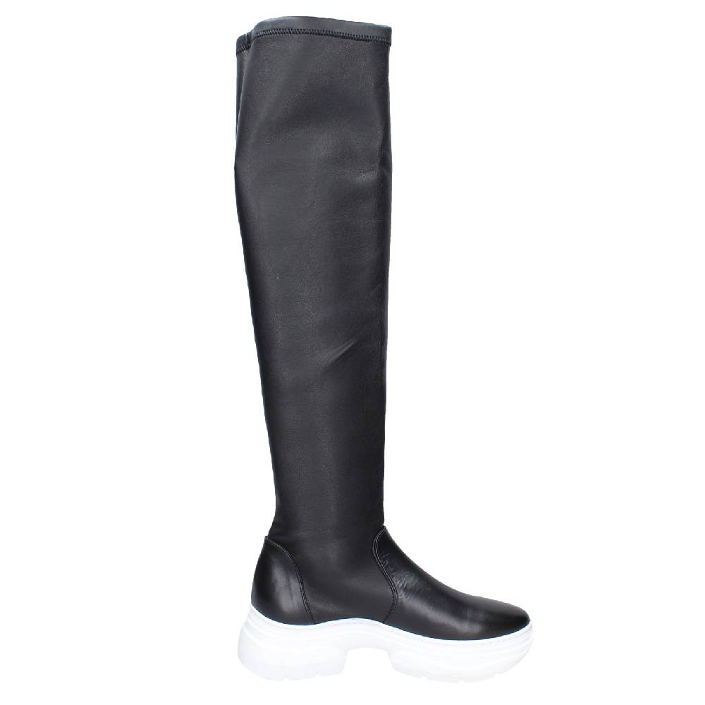 scarpe donna STOKTON stivali nero pelle EX124 Shopping Online