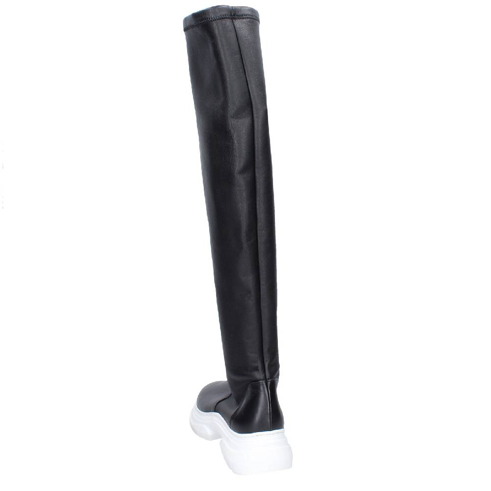 scarpe donna STOKTON stivali nero pelle EX124 Shopping Online