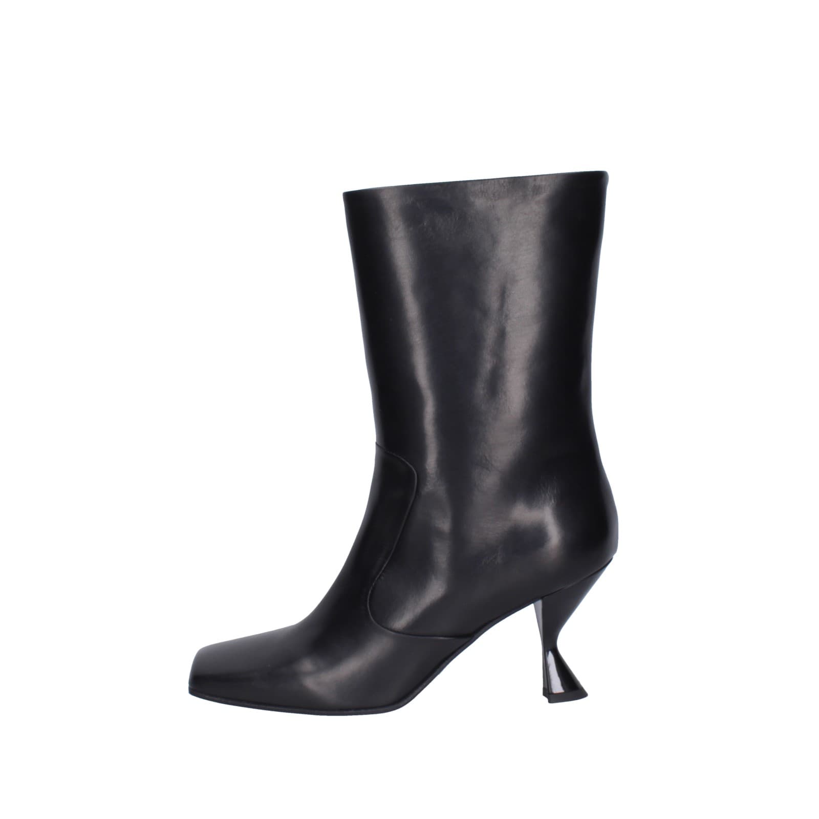 scarpe donna PIERFRANCESCO VINCENTI stivali nero pelle TR A10 EZ762 Sottocosto