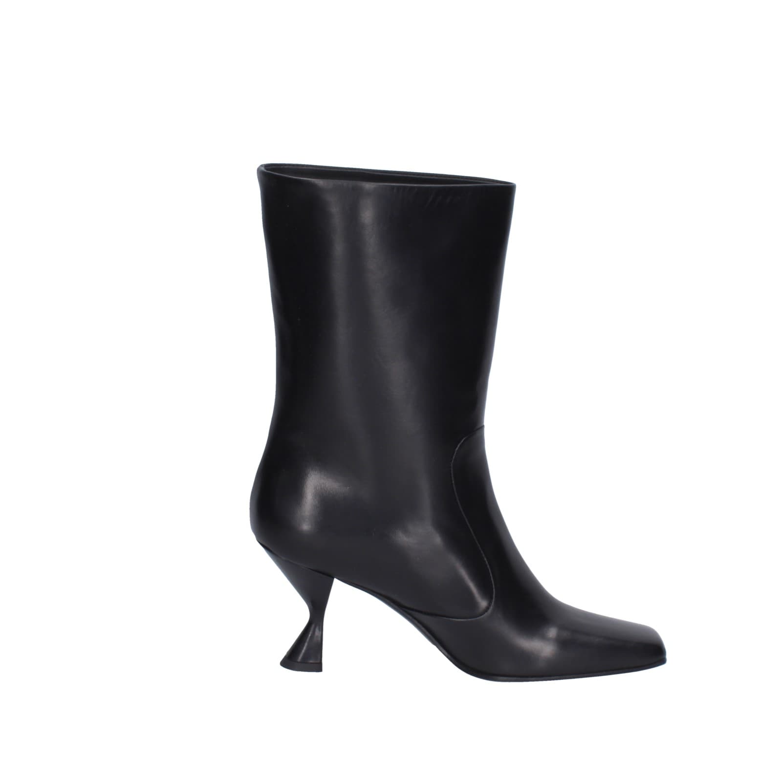 scarpe donna PIERFRANCESCO VINCENTI stivali nero pelle TR A10 EZ762 Sottocosto
