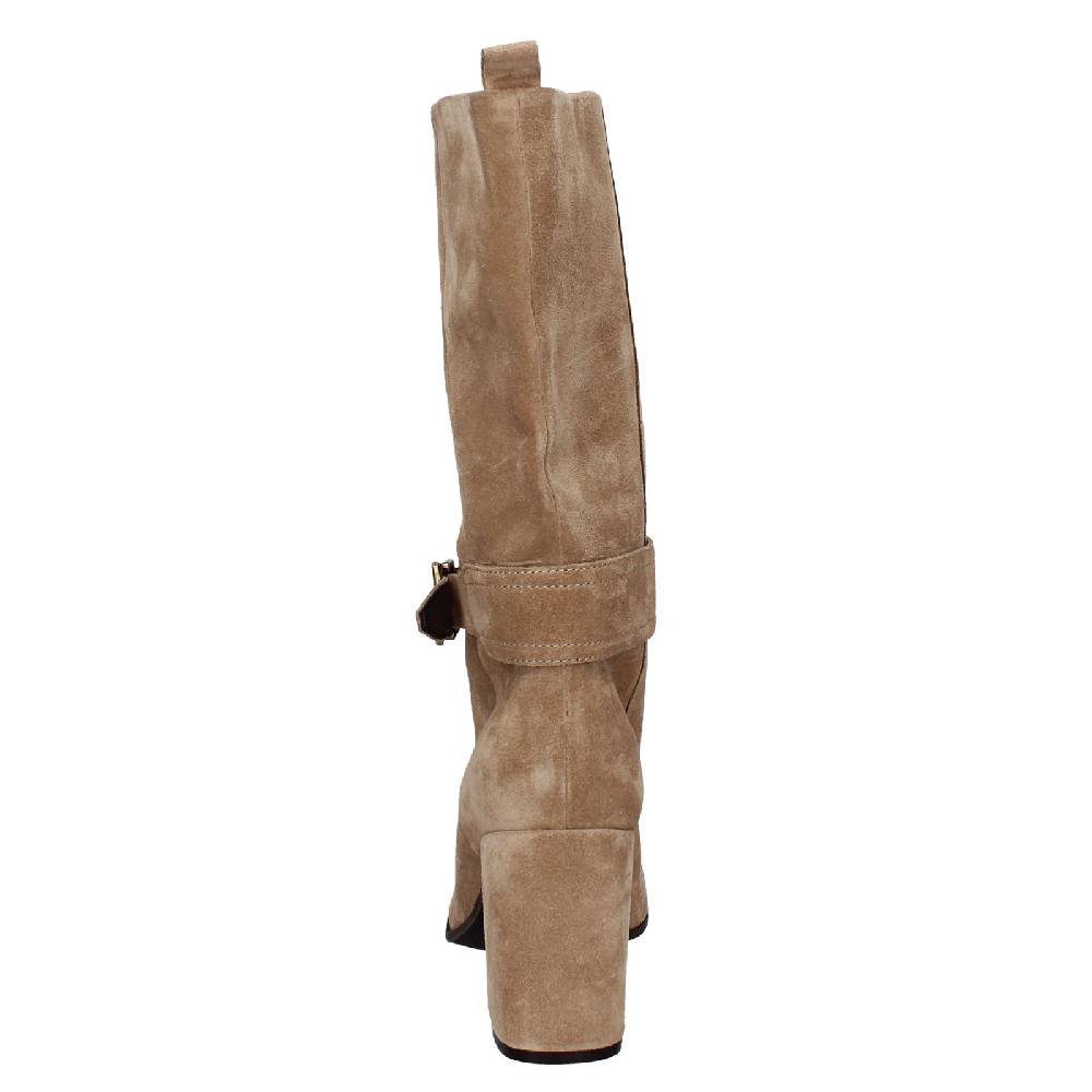 scarpe donna CARMENS stivali beige camoscio EX216 Novità