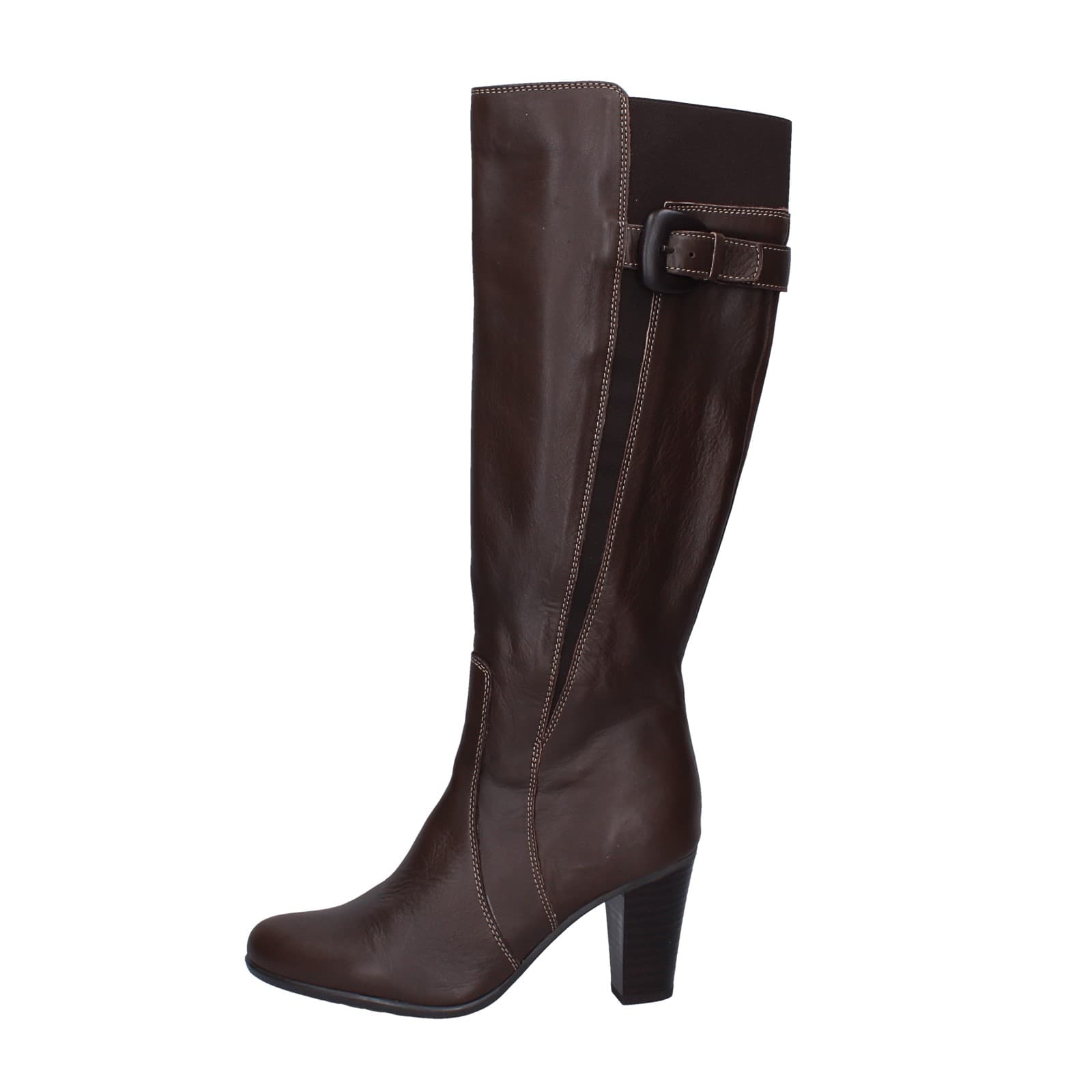 scarpe donna ROSETTA stivali marrone pelle EY405 Sconto